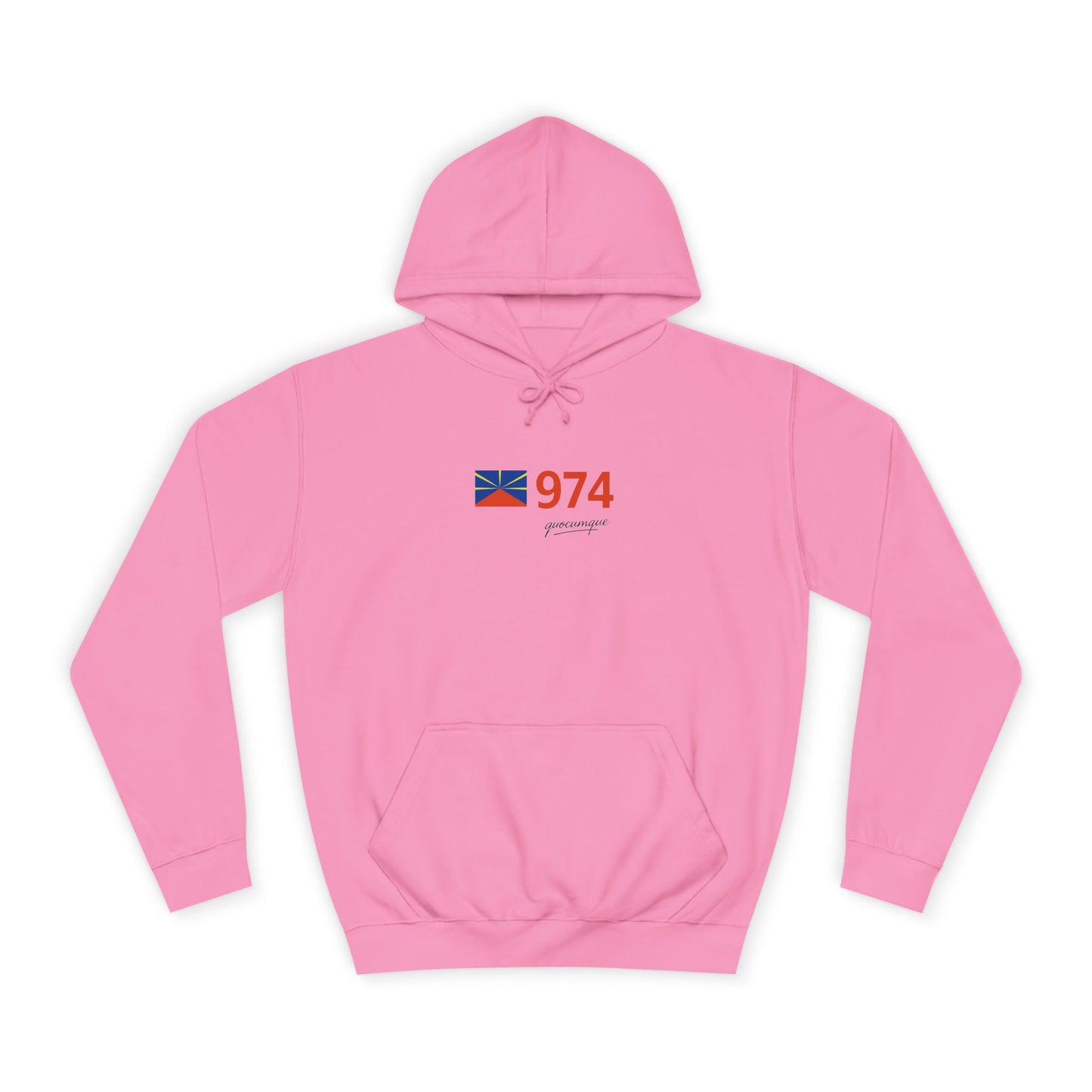 Sweat à Capuche "974 drapeau" pour Adulte, Hoodie, Unisexe, Élégance, Sobriété, Homme, Femme, Indicatif Réunion, Drapeau Local