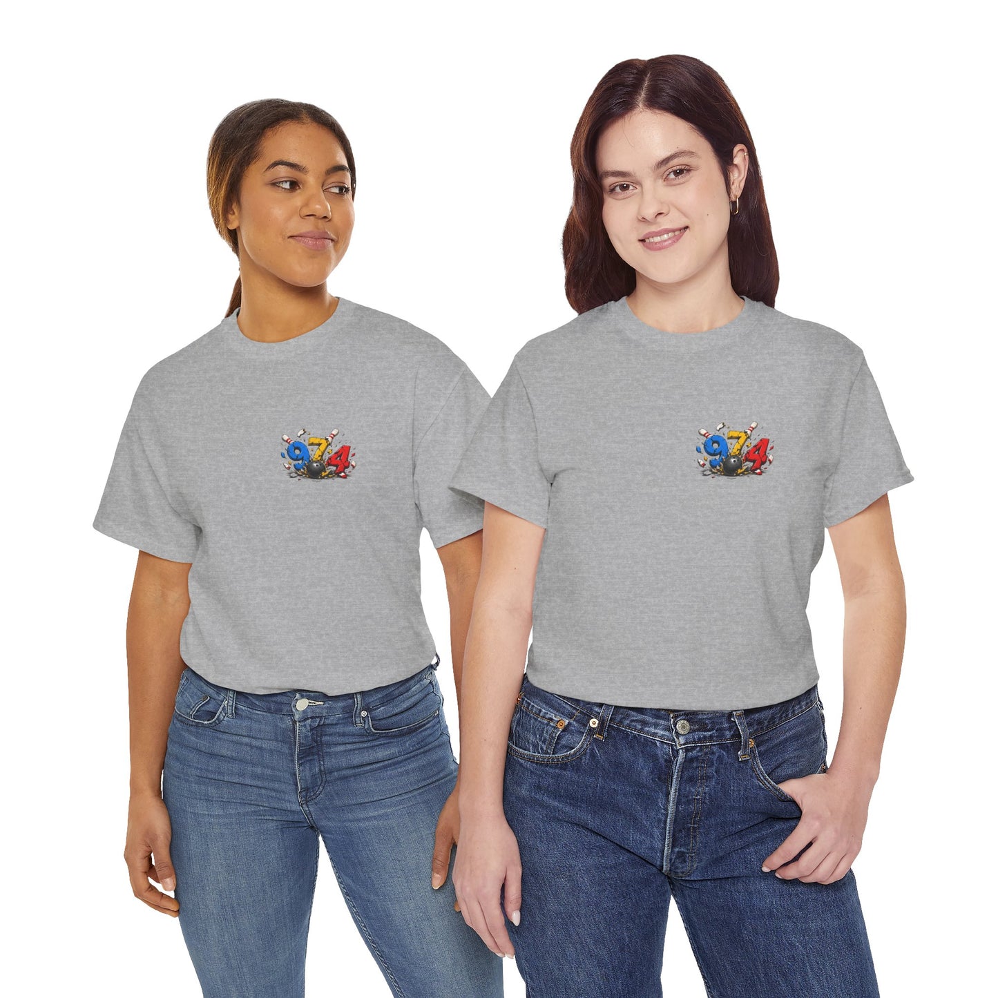 T-shirt " 974 Bowling ", Destination Île de La Réunion, Confort Coton, Sobre, Elégant, Souvenir Unique, Vêtement Adulte, Unisexe, Esprit Voyageur