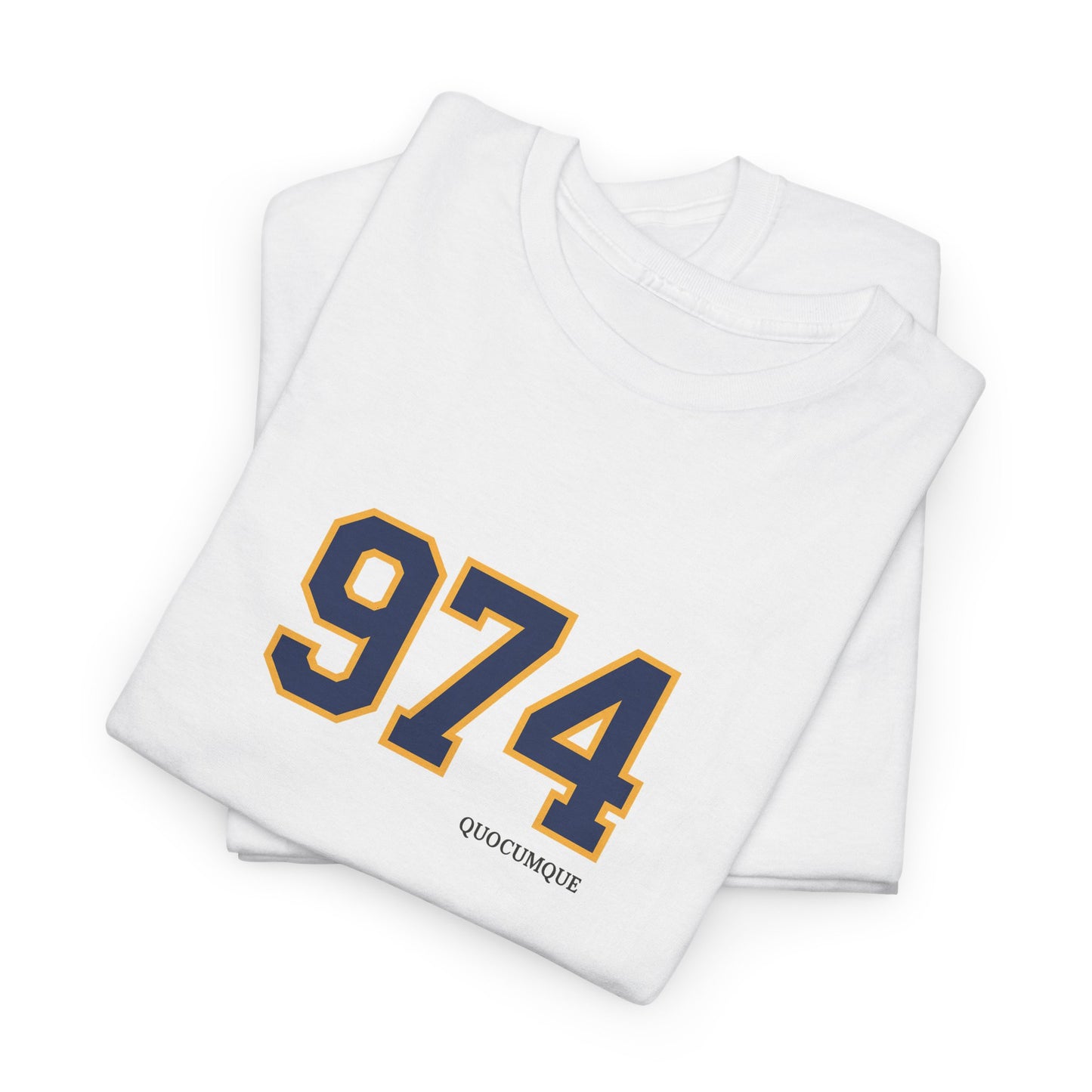 T-shirt " 974 ", Destination Île de La Réunion, Confort Coton, Sobre, Elégant, Souvenir Unique, Vêtement Adulte, Unisexe, Esprit Voyageur