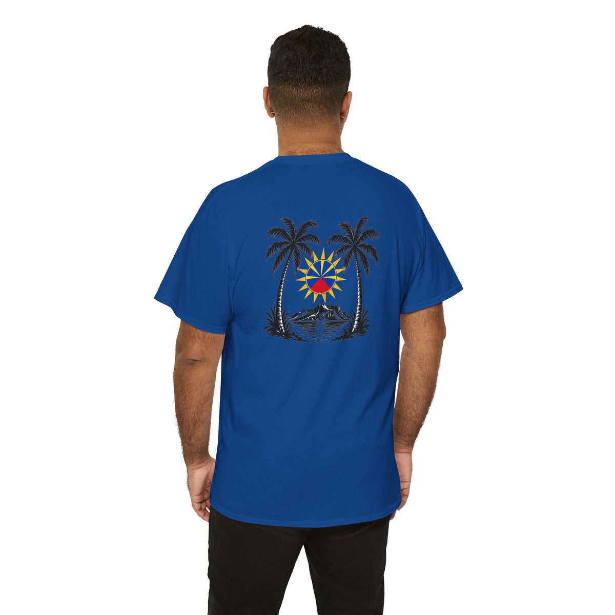 T-shirt " Palmiers", Destination Île de La Réunion, Confort Coton, Sobre, Elégant, Souvenir Unique, Vêtement Adulte, Unisexe, Esprit Voyageur