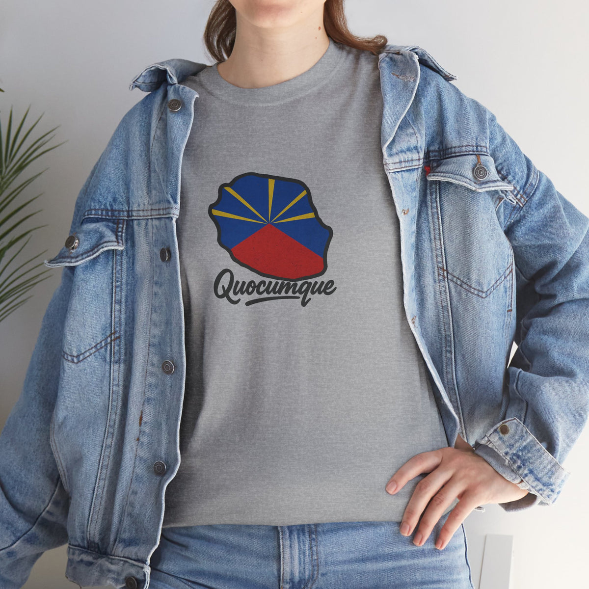 T-shirt "Drapeau Pays", Exotisme, Destination Île de La Réunion, Confort Coton, Sobre, Elégant, Souvenir Unique, Cadeau, Unisexe, Esprit Voyageur