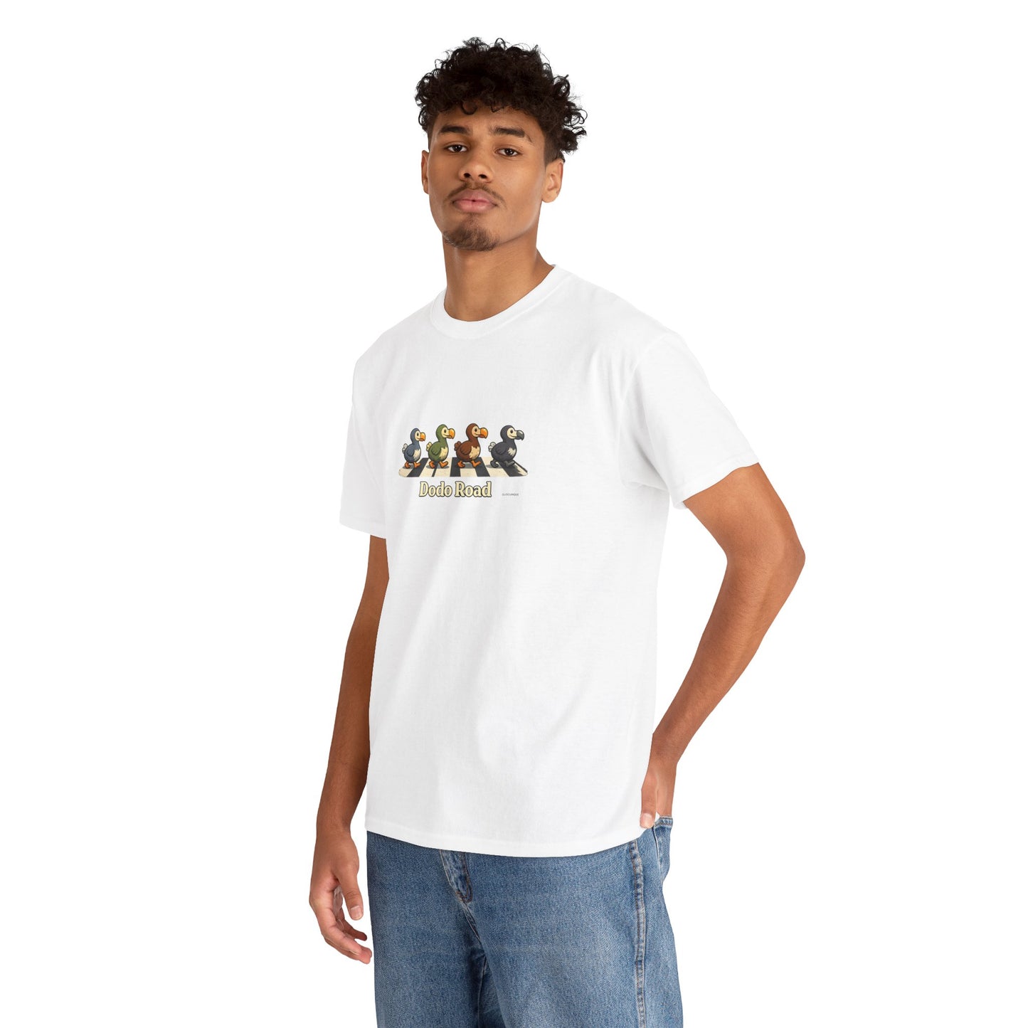 T-shirt "Dodo Road", Île de La Réunion", Confort Coton, Sobre, Elégant, Souvenir Unique, Cadeau, Unisexe, Esprit Voyageur