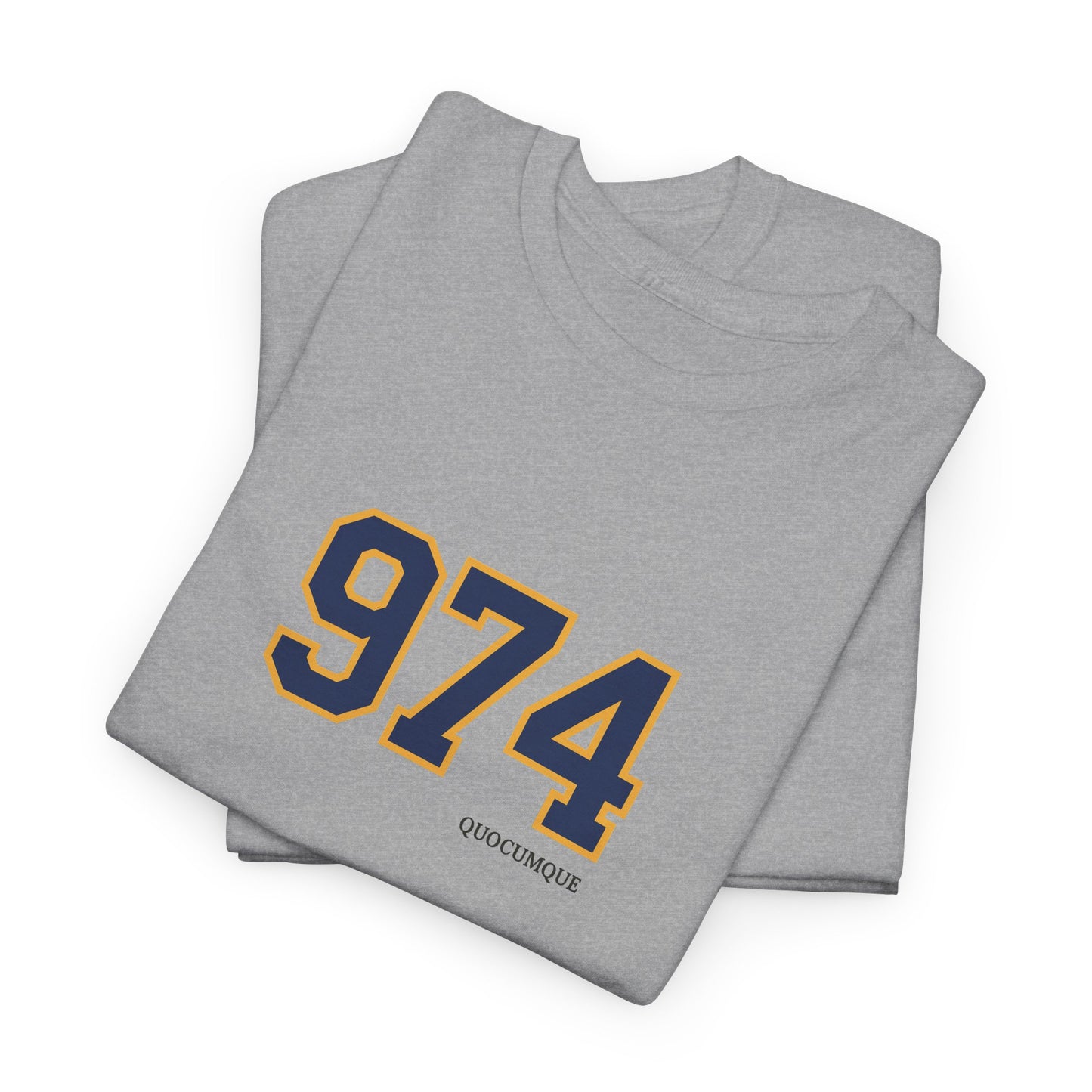 T-shirt " 974 ", Destination Île de La Réunion, Confort Coton, Sobre, Elégant, Souvenir Unique, Vêtement Adulte, Unisexe, Esprit Voyageur