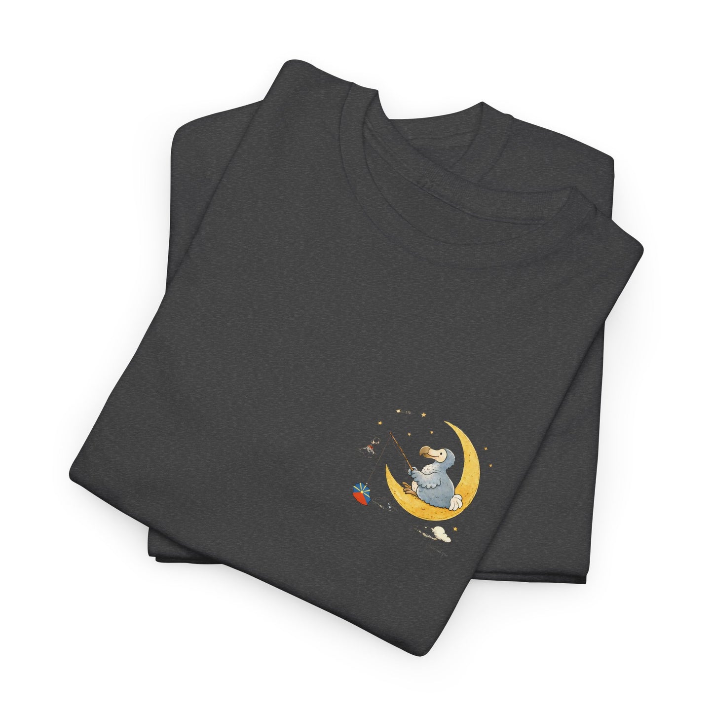 T-shirt "Dodo Lune ", Île de La Réunion", Confort Coton, Sobre, Elégant, Souvenir Unique, Cadeau, Unisexe, Esprit Voyageur