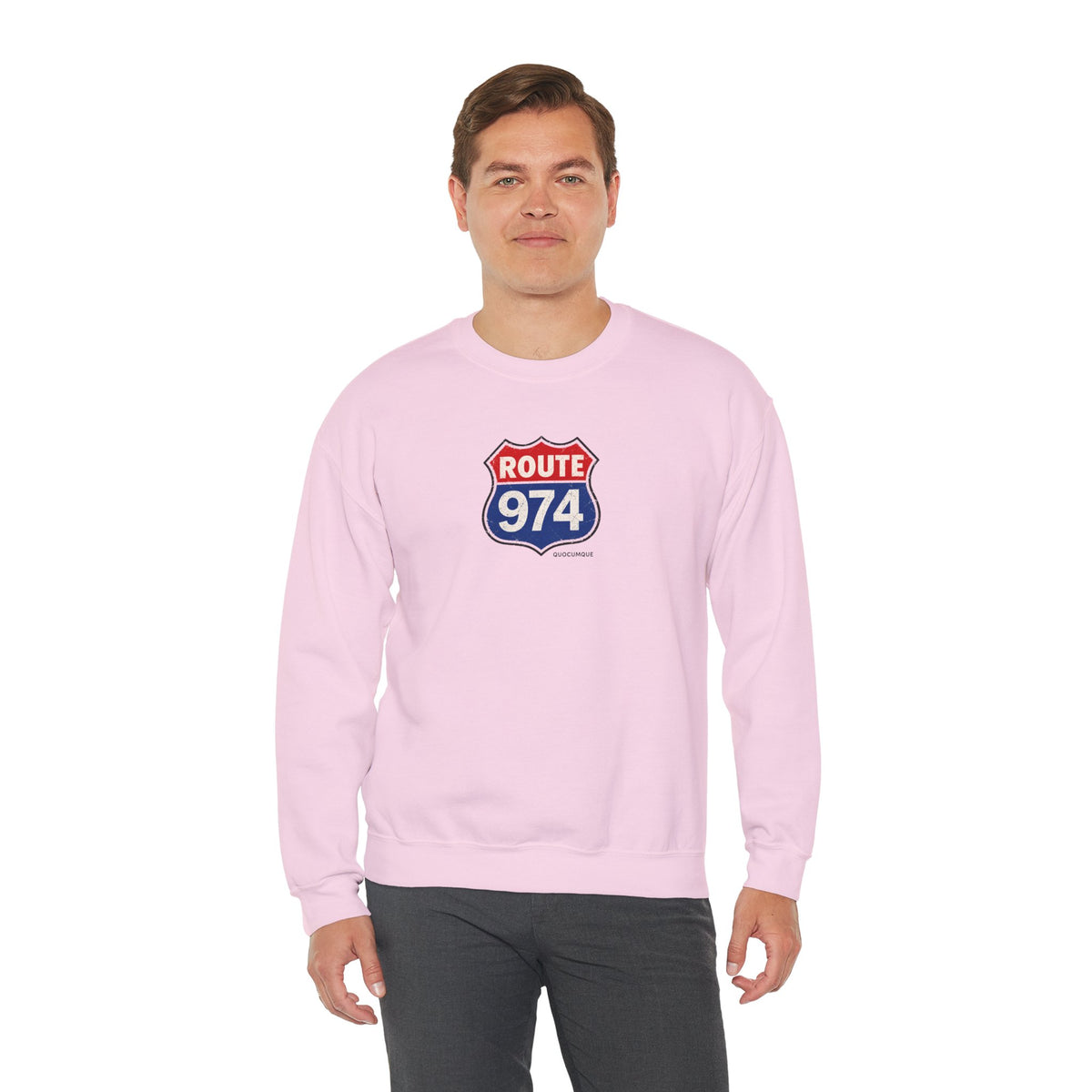 Sweat Quocumque "Route 974", Exotique, Destination Île De La Réunion, Adulte, Homme, Femme, Sportive, Sportif, Décontracté, Drapeau Régional