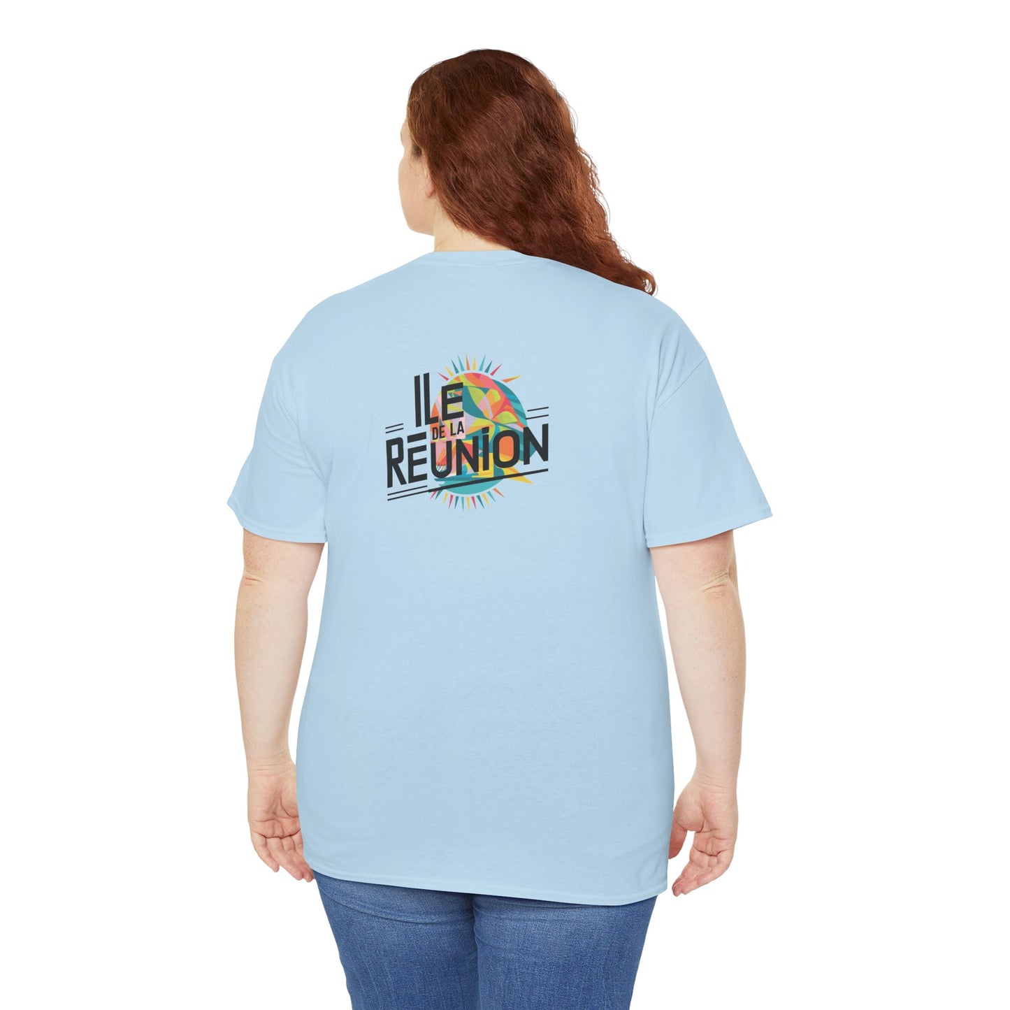T-shirt "Île de La Réunion", Confort Coton, Sobre, Elégant, Souvenir Unique, Cadeau, Unisexe, Esprit Voyageur, Adulte