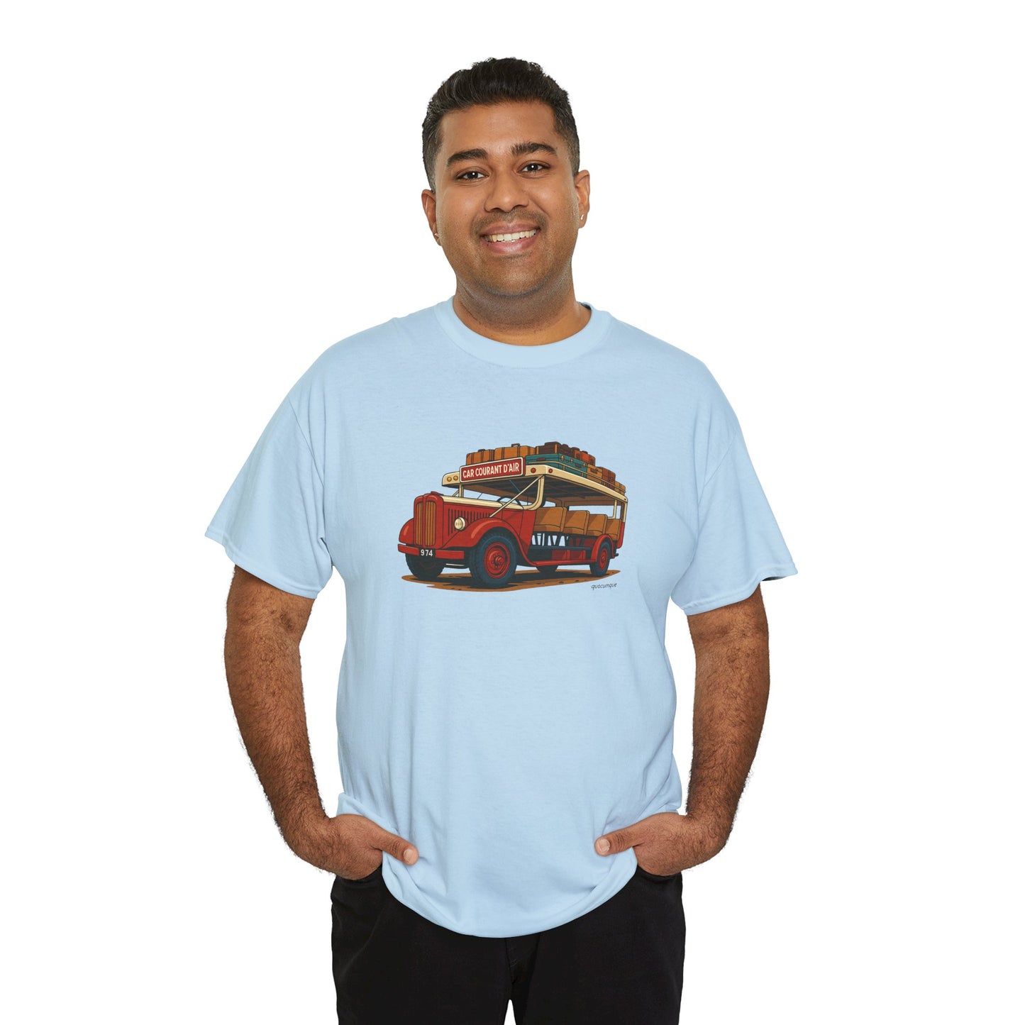 T-shirt "Car Courant d'Air, Exotisme, Destination Île de La Réunion, Confort Coton, Sobre, Elégant, Souvenir Unique, Cadeau, Unisexe, Esprit Voyageur