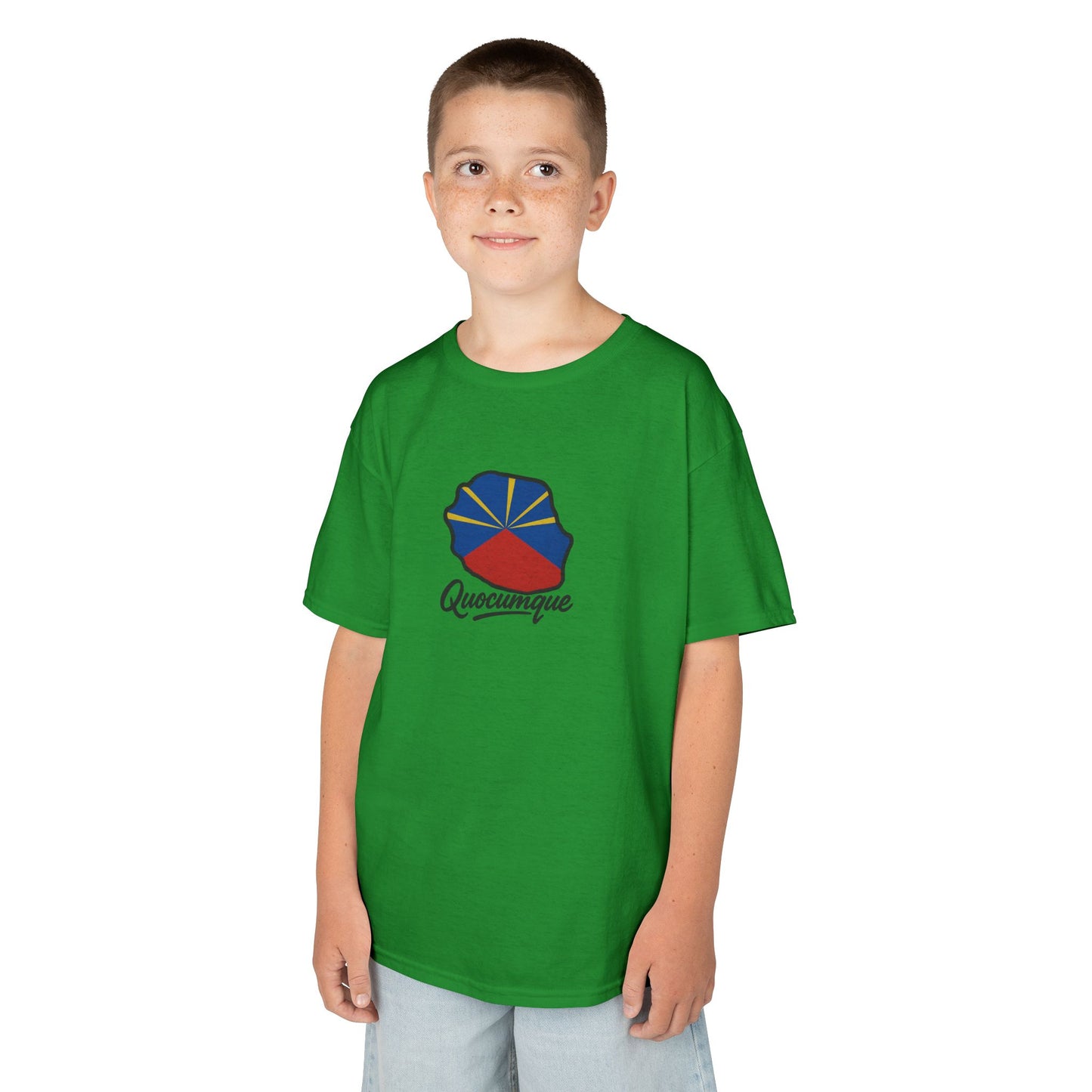 T-shirt " Drapeau Pays", Île de La Réunion, Douceur Coton, Pour les enfants de 5-6 ans( Taille XS), Pour les 7-8 ans( taille S), Pour les 9-10 ans( taille M), Pour les 11-12 ans( taille L), Pour les 13-14 ans( taille XLS)