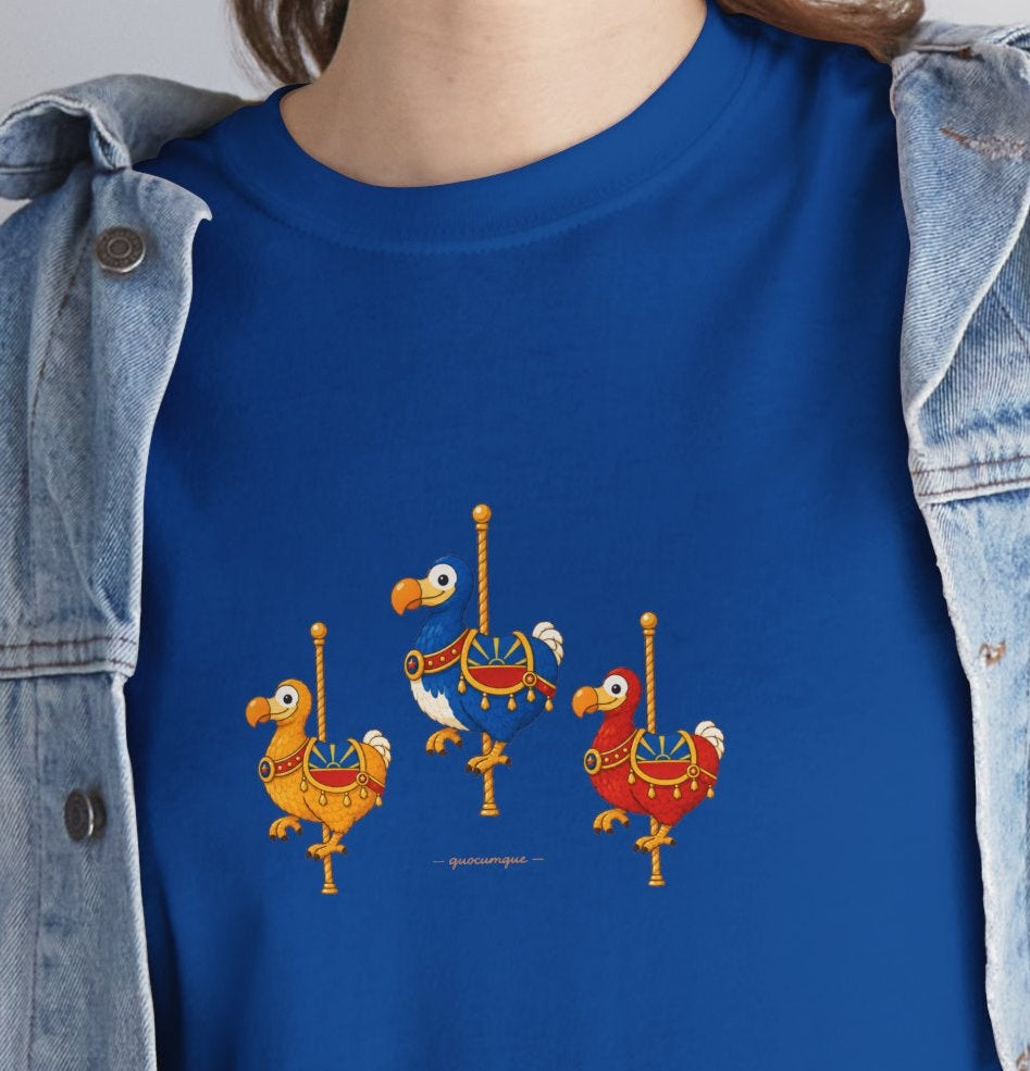 T-shirt Quocumque " Carrousel", Île de La Réunion, Confort Coton, Elégant, Souvenir Unique, Cadeau, Unisexe, Esprit Voyageur, Créole, Bourbon