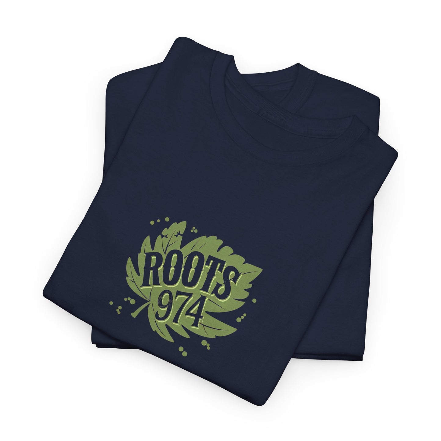 T-shirt "Roots 974", Exotisme, Destination Île de La Réunion, Confort Coton, Sobre, Elégant, Souvenir Unique, Cadeau, Unisexe, Esprit Voyageur
