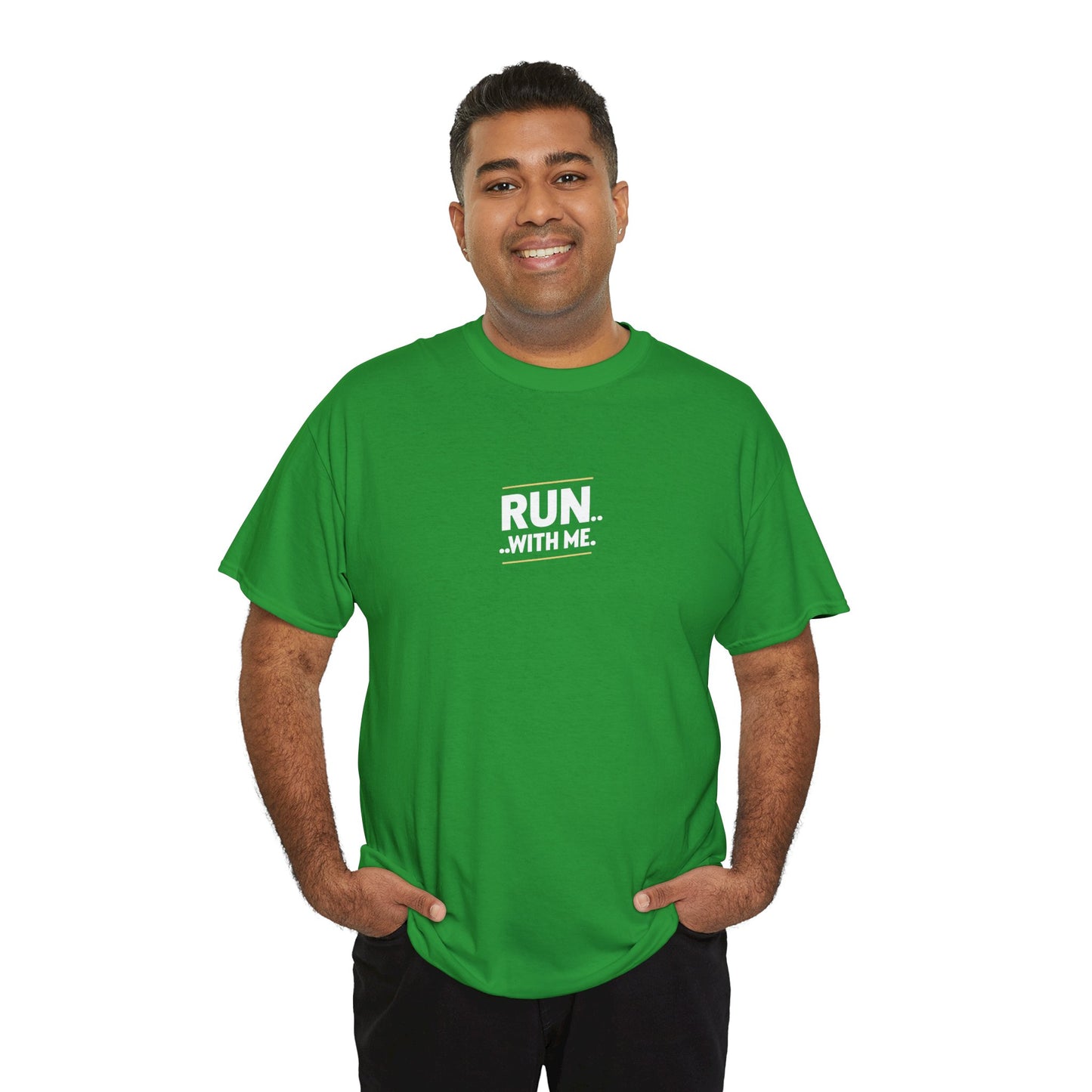 T-shirt Quocumque "RUN With Me", Île de La Réunion, Sobre, Elégant, Souvenir Unique, Cadeau, Unisexe, Esprit Voyageur, Adulte, sportif