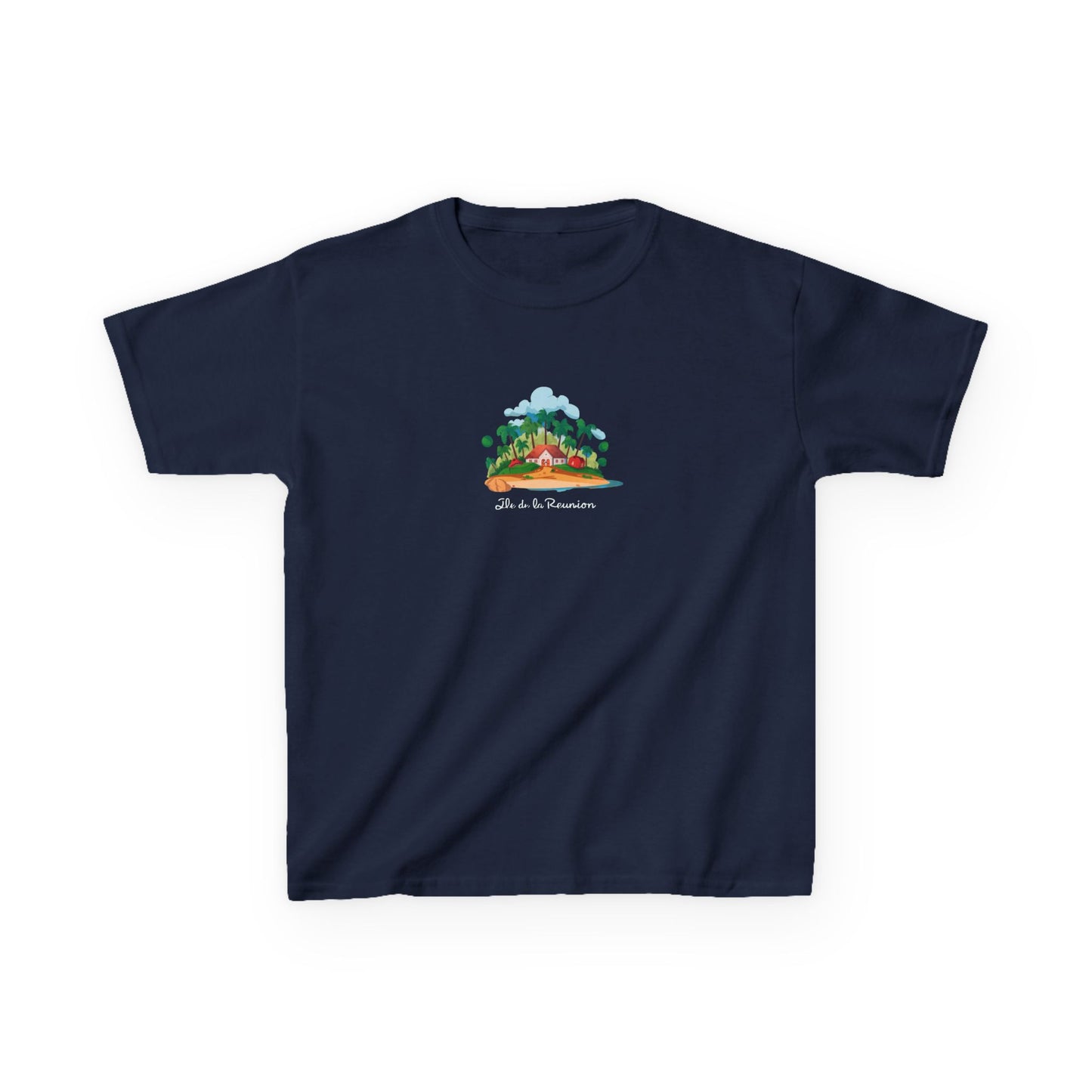 T-shirt "Île de La Réunion" Pour Marmailles, Douceur Coton, Pour les enfants de 5-6 ans( Taille XS), Pour les 7-8 ans( taille S), Pour les 9-10 ans( taille M), Pour les 11-12 ans( taille L), Pour les 13-14 ans( taille XLS)