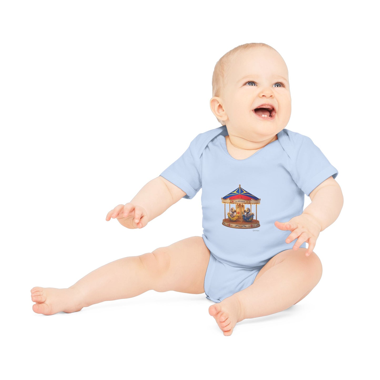 Body Bébé "Dodo Manège", Île de La Réunion, Douceur Coton, Cadeau Naissance,  Confort Coton Bio, Style Unique, Cadeau Parfait