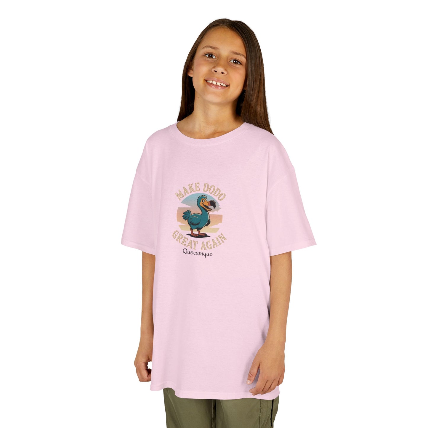 T-shirt "Make Dodo Great Again", Île de La Réunion, Douceur Coton, Pour les enfants de 5-6 ans( Taille XS), Pour les 7-8 ans( taille S), Pour les 9-10 ans( taille M), Pour les 11-12 ans( taille L), Pour les 13-14 ans( taille XLS)