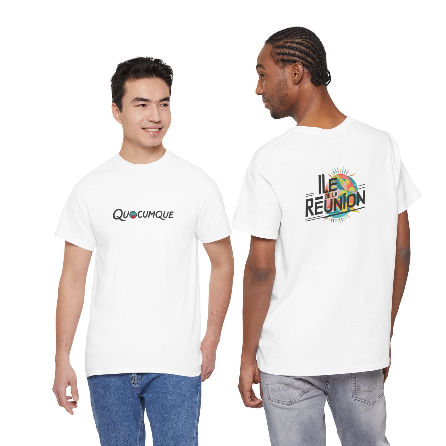 T-shirt "Île de La Réunion", Confort Coton, Sobre, Elégant, Souvenir Unique, Cadeau, Unisexe, Esprit Voyageur, Adulte