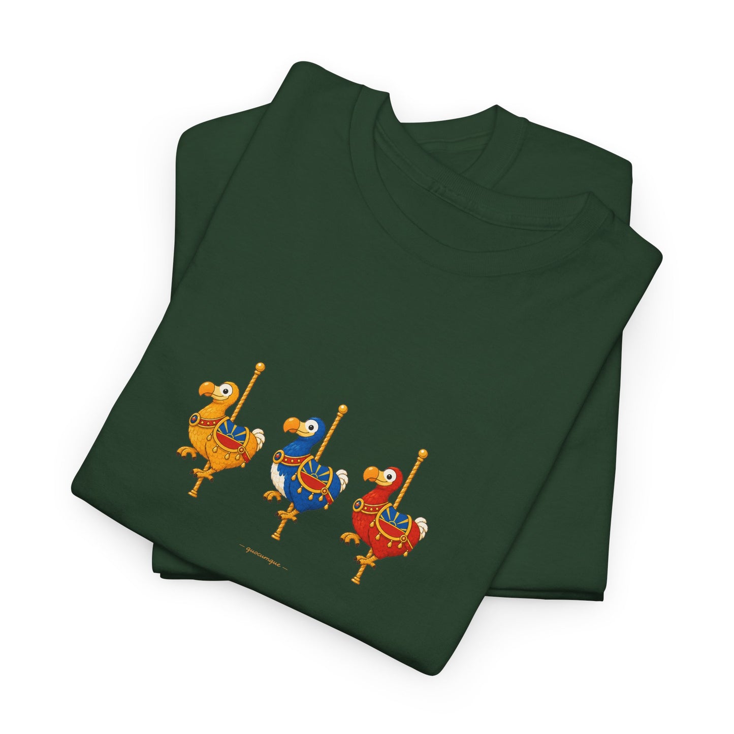 T-shirt Quocumque " Carrousel", Île de La Réunion, Confort Coton, Elégant, Souvenir Unique, Cadeau, Unisexe, Esprit Voyageur, Créole, Bourbon