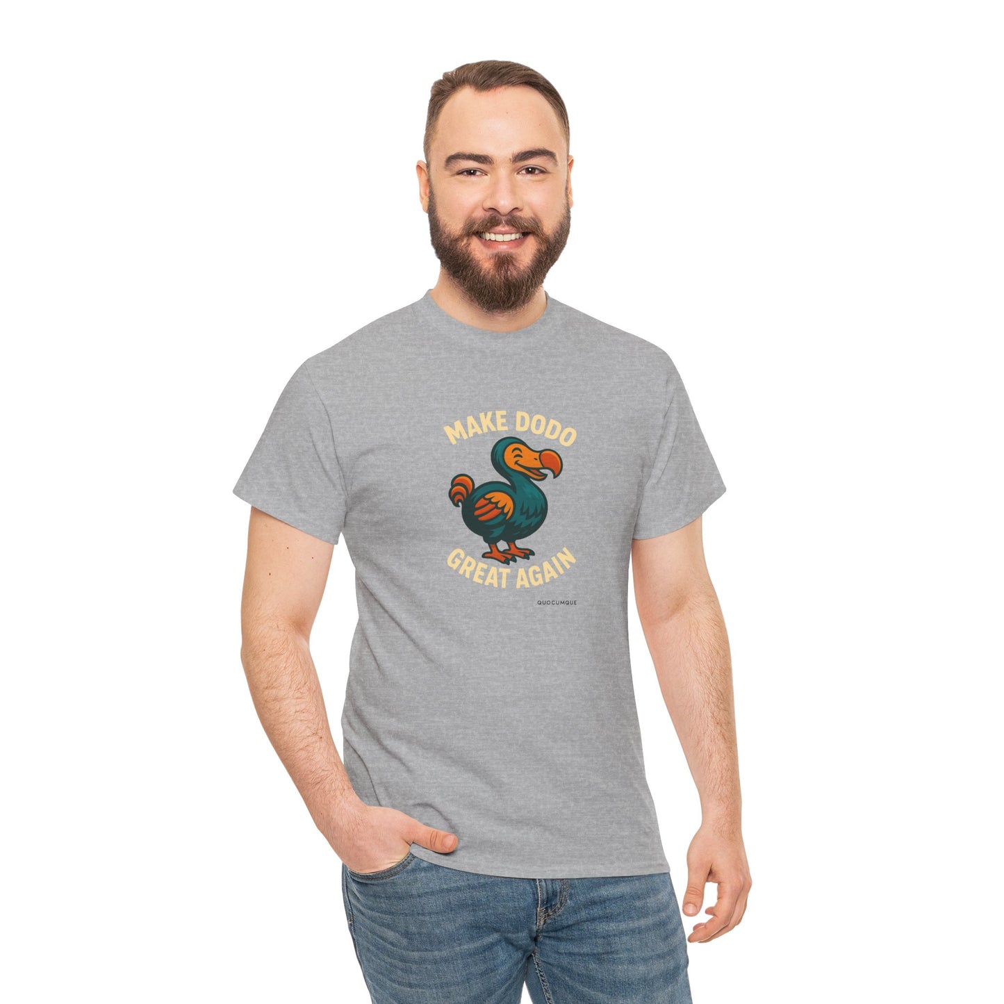 T-Shirt "Make Dodo Great Again", Exotisme, Destination Île de La Réunion, Confort Coton, Sobre, Elégant, Souvenir Unique, Cadeau, Unisexe, Esprit Voyageur