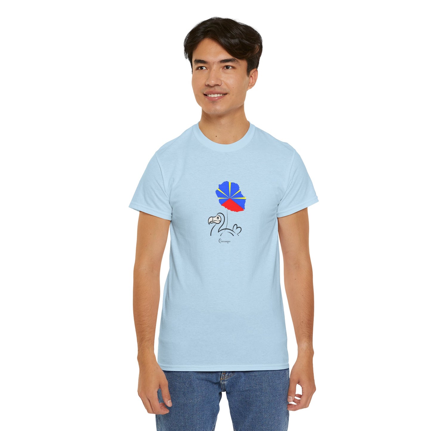 T-shirt "Dodo Ballon ", Île de La Réunion", Confort Coton, Sobre, Elégant, Souvenir Unique, Cadeau, Unisexe, Esprit Voyageur
