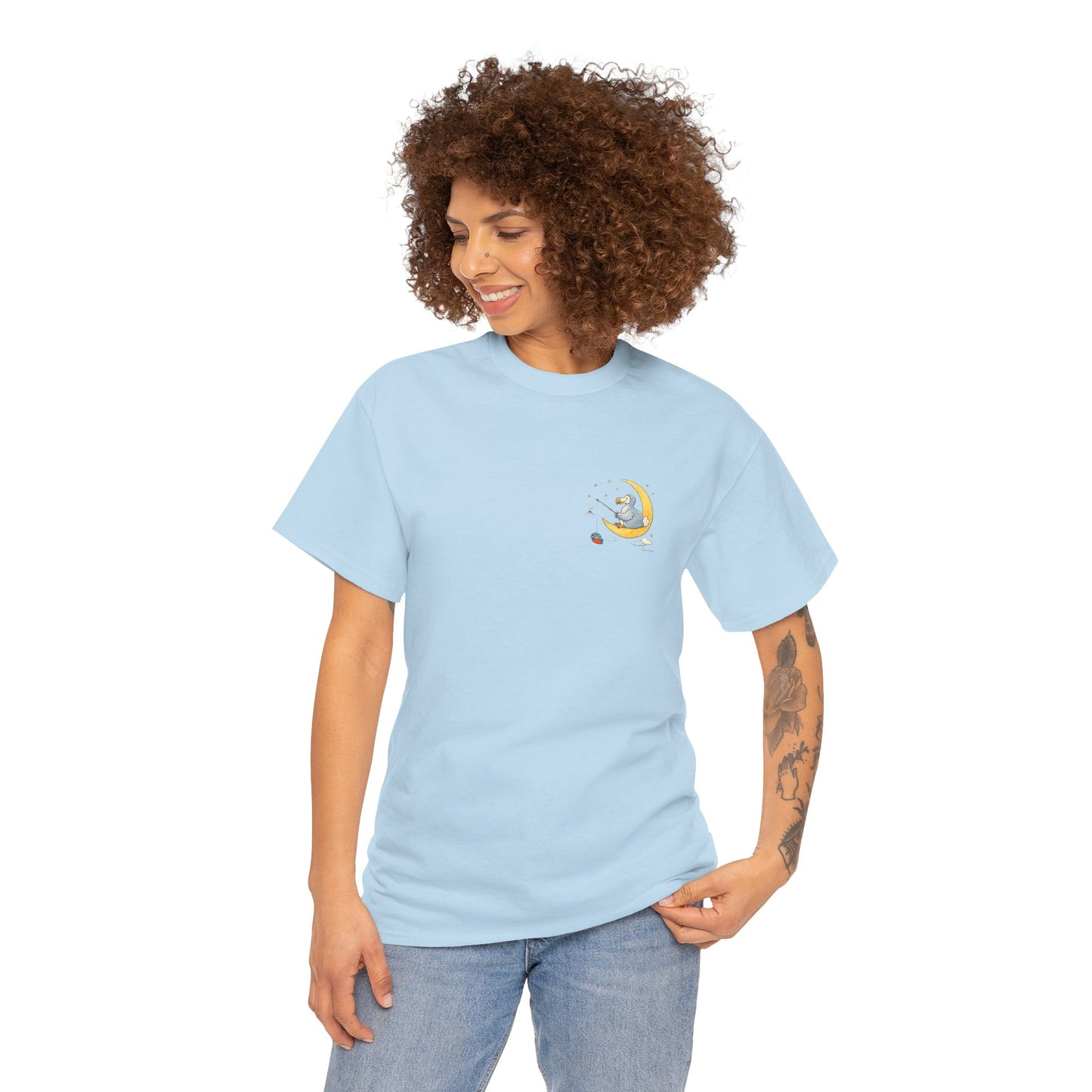T-shirt "Dodo Lune ", Île de La Réunion", Confort Coton, Sobre, Elégant, Souvenir Unique, Cadeau, Unisexe, Esprit Voyageur