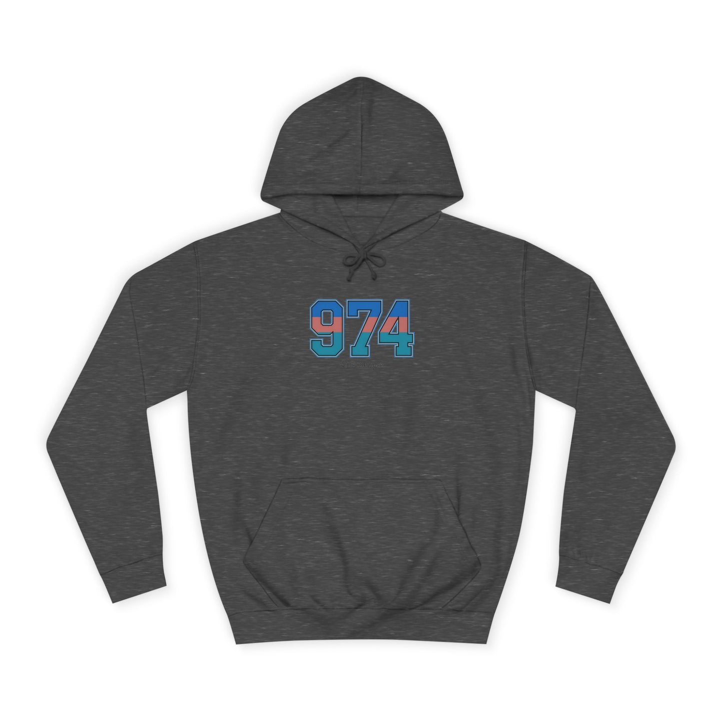 Sweat à Capuche "974" pour Adulte, Hoodie, Unisexe, Élégance, Sobriété, Homme, Femme, Indicatif Réunion, Drapeau Local