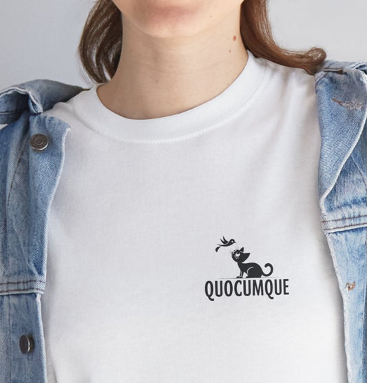 T-shirt Quocumque, Chat Oiseau, Félin, Confort, Souvenir Unique, Cadeau, Unisexe, Délicatesse, Homme, Femme, Adulte, Animal domestique, Liberté