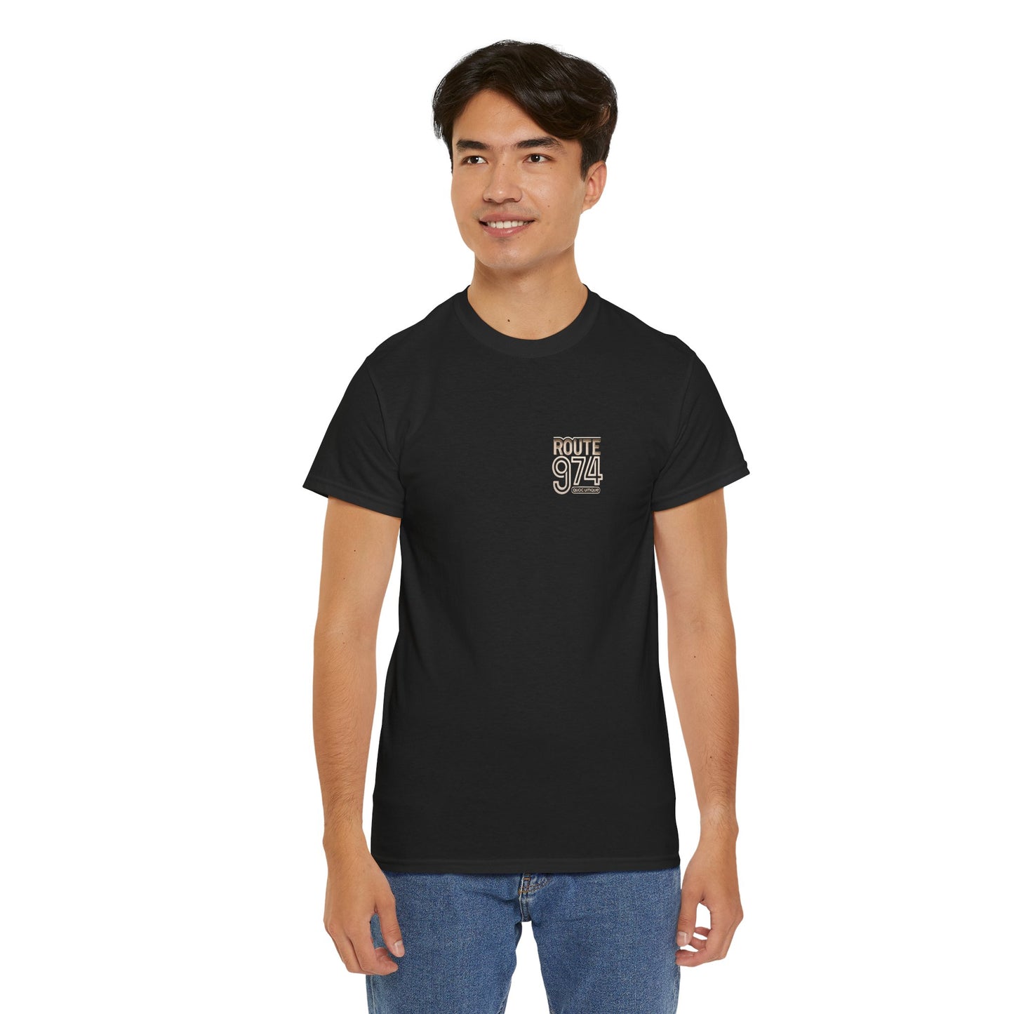 Copy of T-shirt "Route 974", Destination île de La Réunion, Confort Coton, Sobre, Elégant, Souvenir Unique, Cadeau, Unisexe, Esprit Voyageur