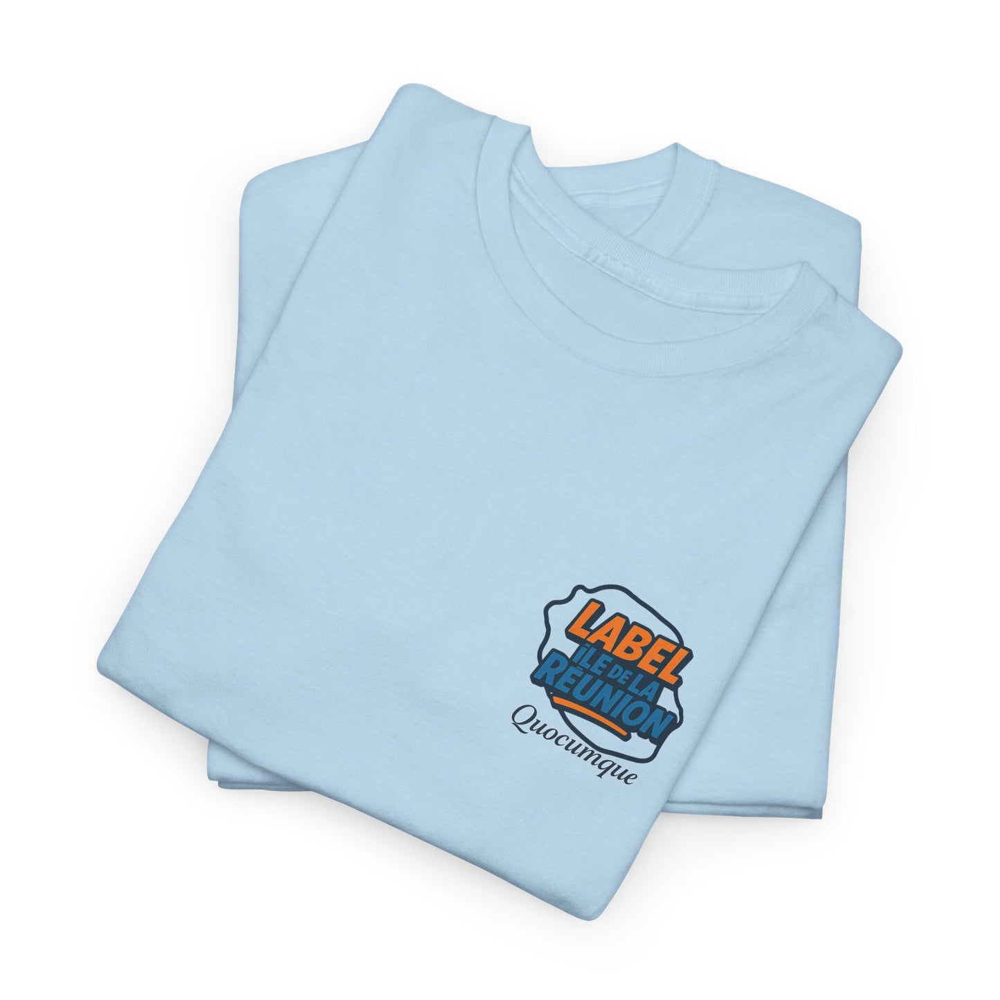 T-shirt "Label Île de La Réunion", Exotisme, Destination Île de La Réunion, Confort Coton, Sobre, Elégant, Souvenir Unique, Cadeau, Unisexe, Esprit Voyageur