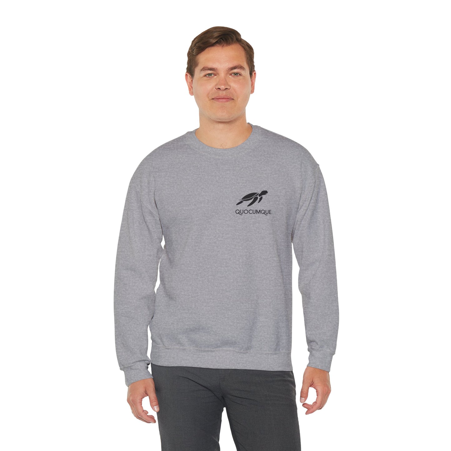 Sweat-Shirt Quocumque "Tortue Marine", Destination l'Île De La Réunion, Adulte, Homme, Femme, Sportive, Sportif, Décontracté, Élégant, Classique, Mer