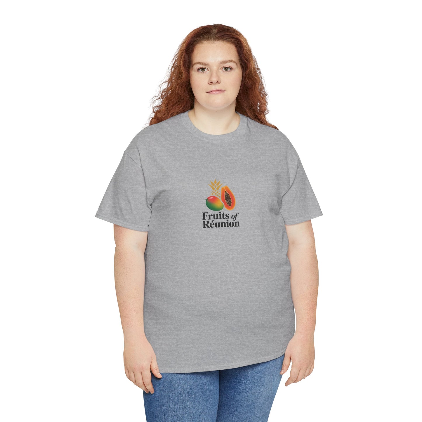 T-shirt "Fruits of Réunion", Île de La Réunion, Confort Coton, Sobre, Elégant, Souvenir Unique, Cadeau, Unisexe, Esprit Voyageur