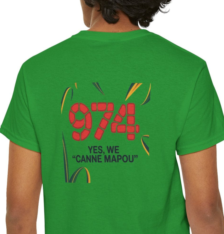 T-Shirt "Canne Mapou", Exotisme, Destination Île de La Réunion, Confort Coton, Sobre, Elégant, Souvenir Unique, Cadeau, Unisexe, Esprit Voyageur