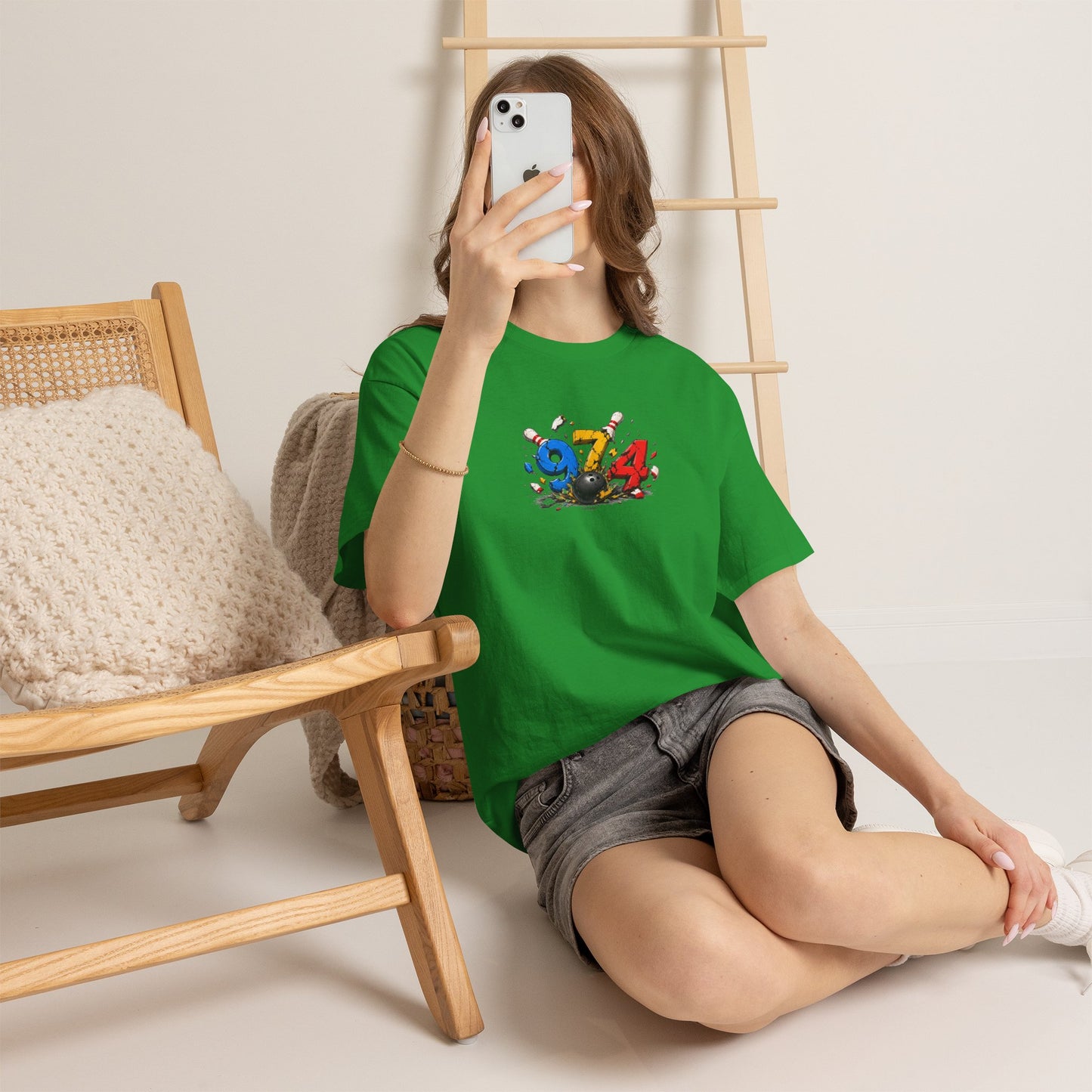 T-shirt " 974 Bowling ", Destination Île de La Réunion, Confort Coton, Sobre, Elégant, Souvenir Unique, Vêtement Adulte, Unisexe, Esprit Voyageur