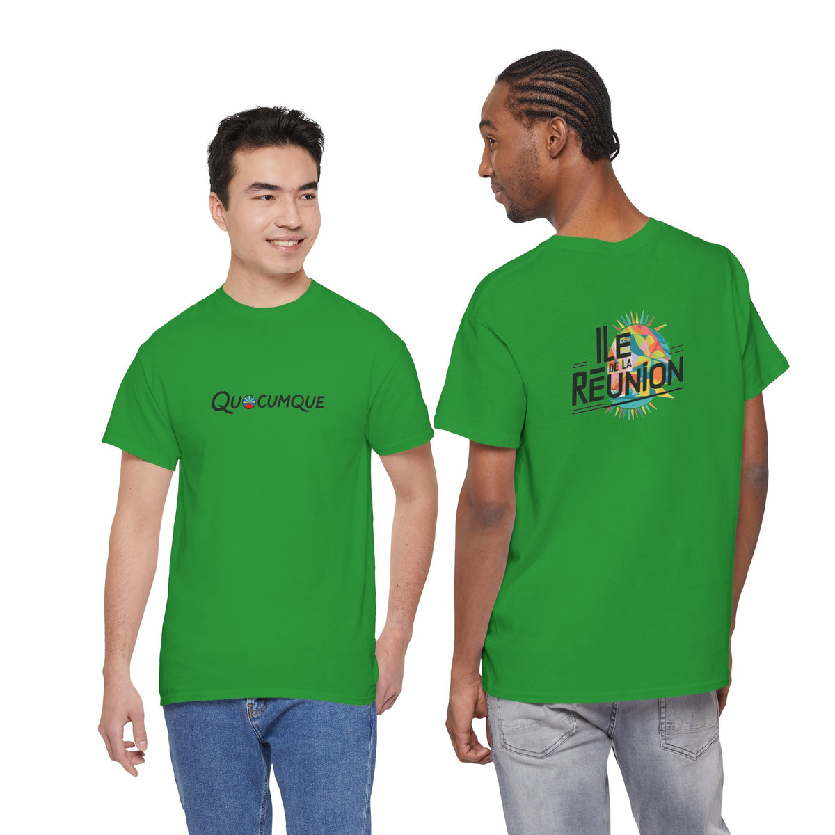T-shirt "Île de La Réunion", Confort Coton, Sobre, Elégant, Souvenir Unique, Cadeau, Unisexe, Esprit Voyageur, Adulte