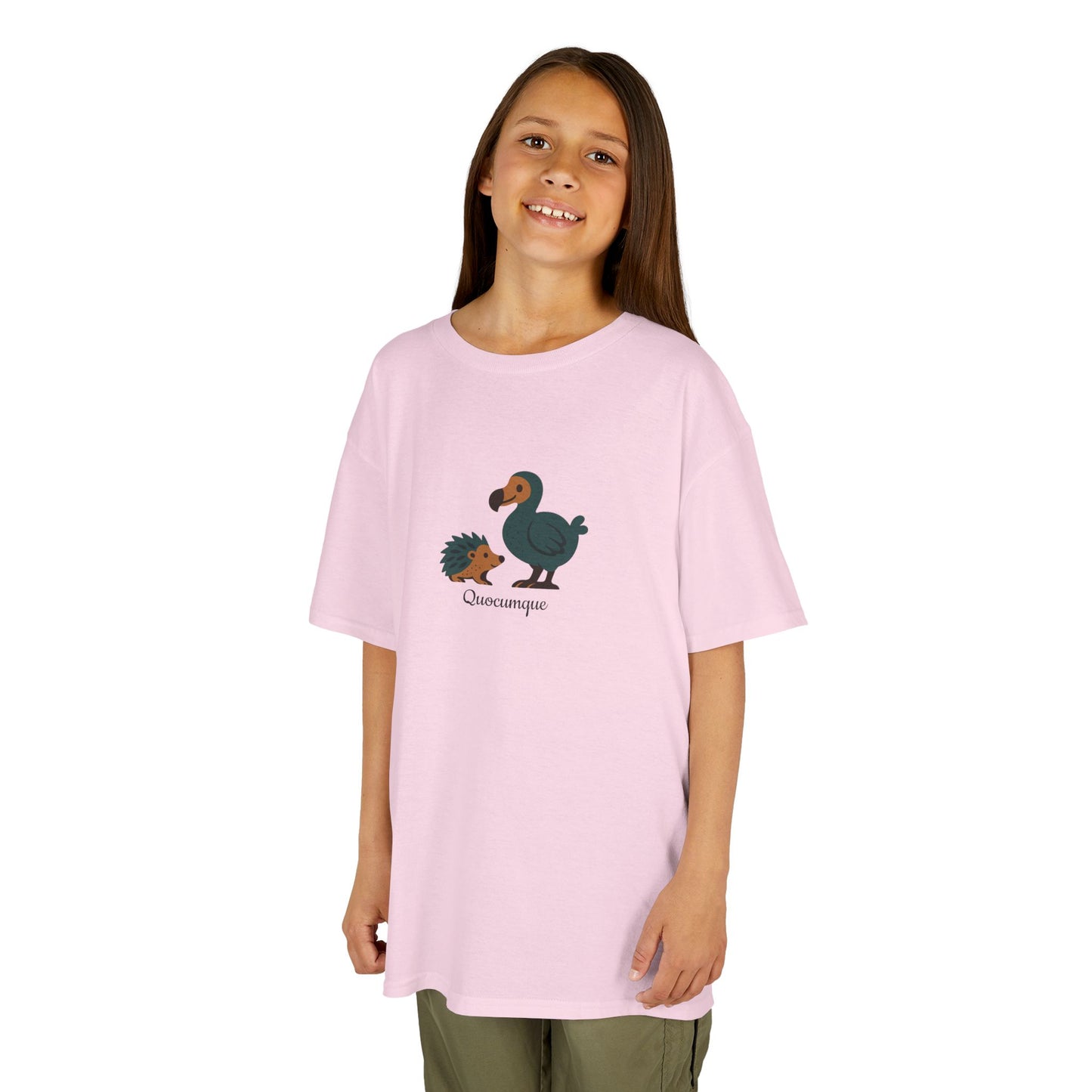 T-shirt Quocumque, " Dodo et Tangue", Animaux Mascotte, Douceur Coton, Pour les enfants de 5-6 ans( Taille XS), Pour les 7-8 ans( taille S), Pour les 9-10 ans( taille M), Pour les 11-12 ans( taille L), Pour les 13-14 ans( taille XL)