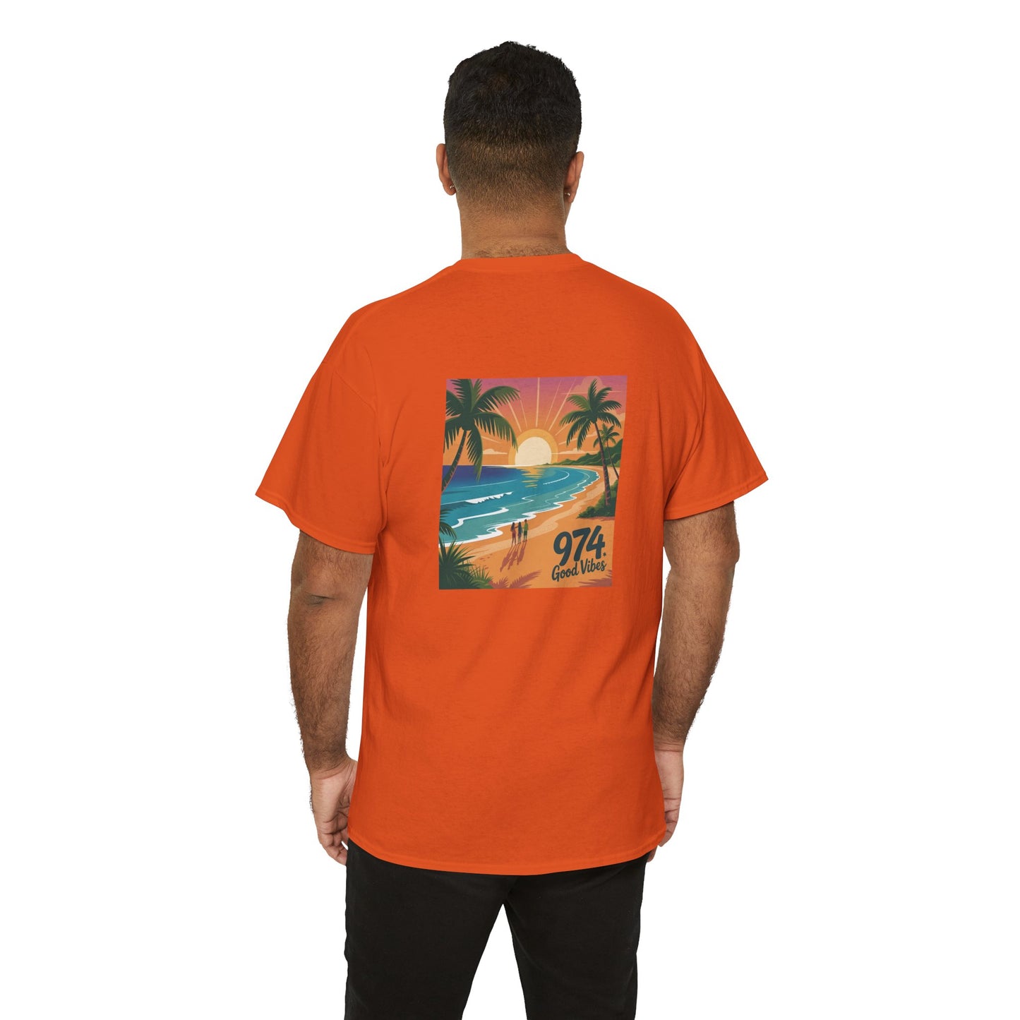 T-shirt "Good Vibes", Île de La Réunion, Confort Coton, Sobre, Elégant, Souvenir Unique, Cadeau, Unisexe, Esprit Voyageur, Adulte