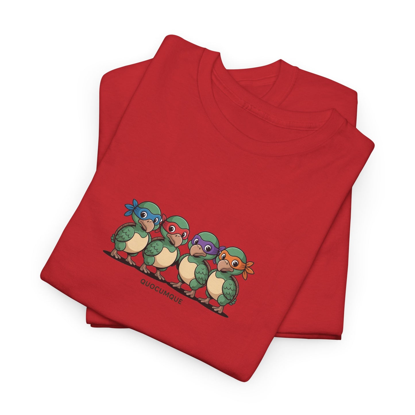 T-shirt Quocumque, " Dodos Ninjas ", Île de La Réunion, Confort Coton, Elégant, Souvenir Unique, Cadeau, Unisexe, Esprit Voyageur, Créole, Bourbon