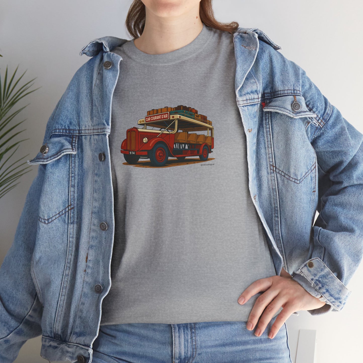 T-shirt "Car Courant d'Air, Exotisme, Destination Île de La Réunion, Confort Coton, Sobre, Elégant, Souvenir Unique, Cadeau, Unisexe, Esprit Voyageur