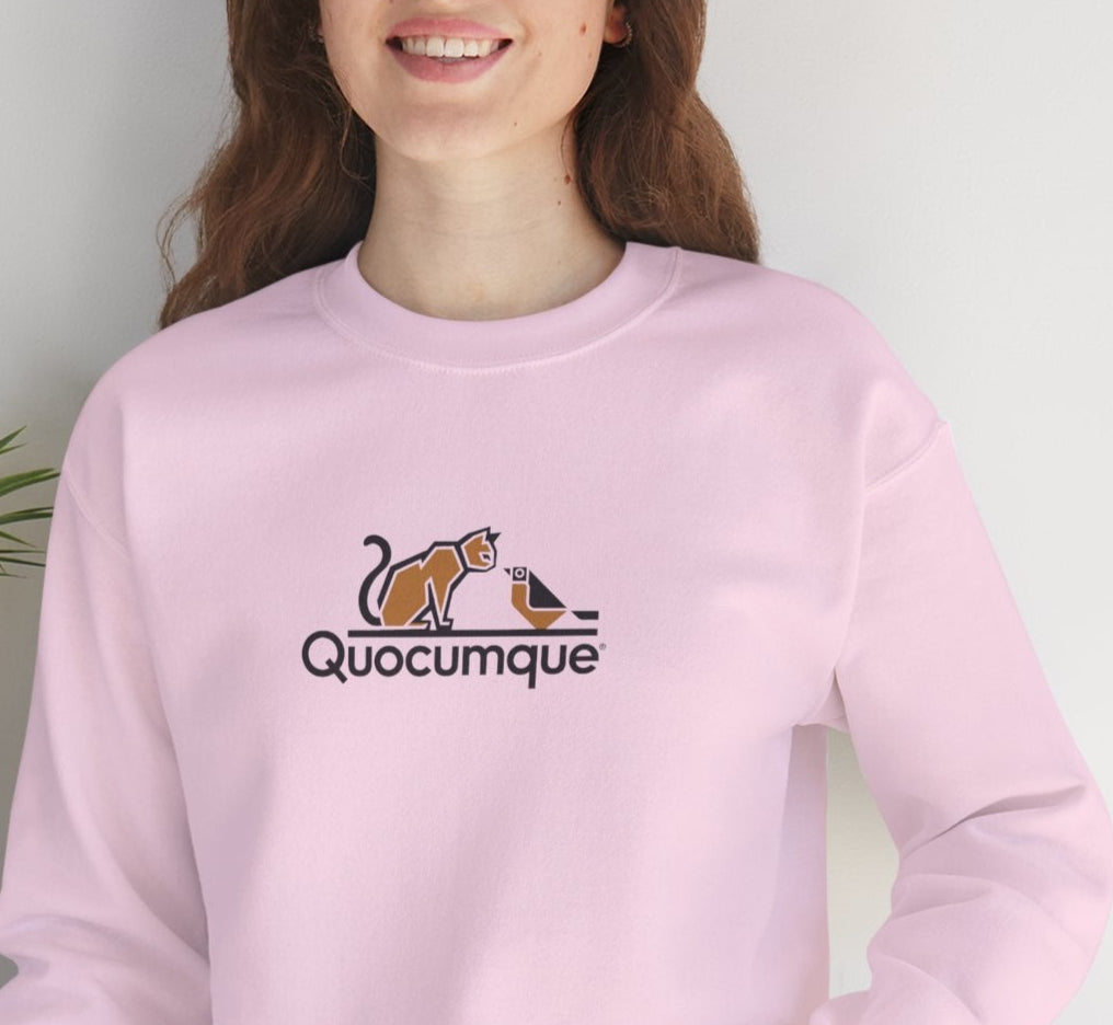 Sweat-Shirt Quocumque " Chat et Oiseau", Adulte, Unisexe, Unisexe, Homme, Femme, Décontracté, Élégant, Classique, Adulte
