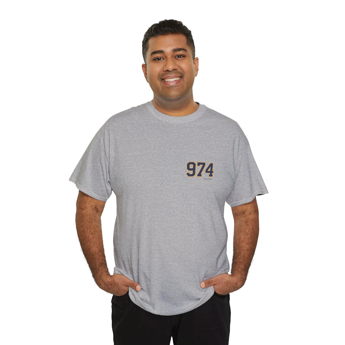 T-shirt " 974 ", Destination Île de La Réunion, Confort Coton, Sobre, Elégant, Souvenir Unique, Vêtement Adulte, Unisexe, Esprit Voyageur