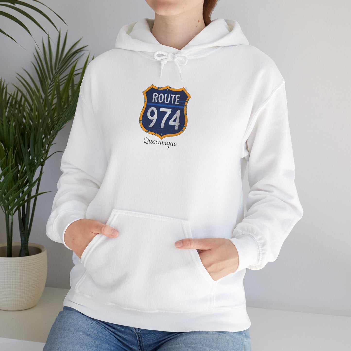 Sweat-Shirt à Capuche Collection " Route 974", Exotisme, Adulte, Homme, Femme, Sportive, Sportif, Décontracté, Classique, Destination La Réunion