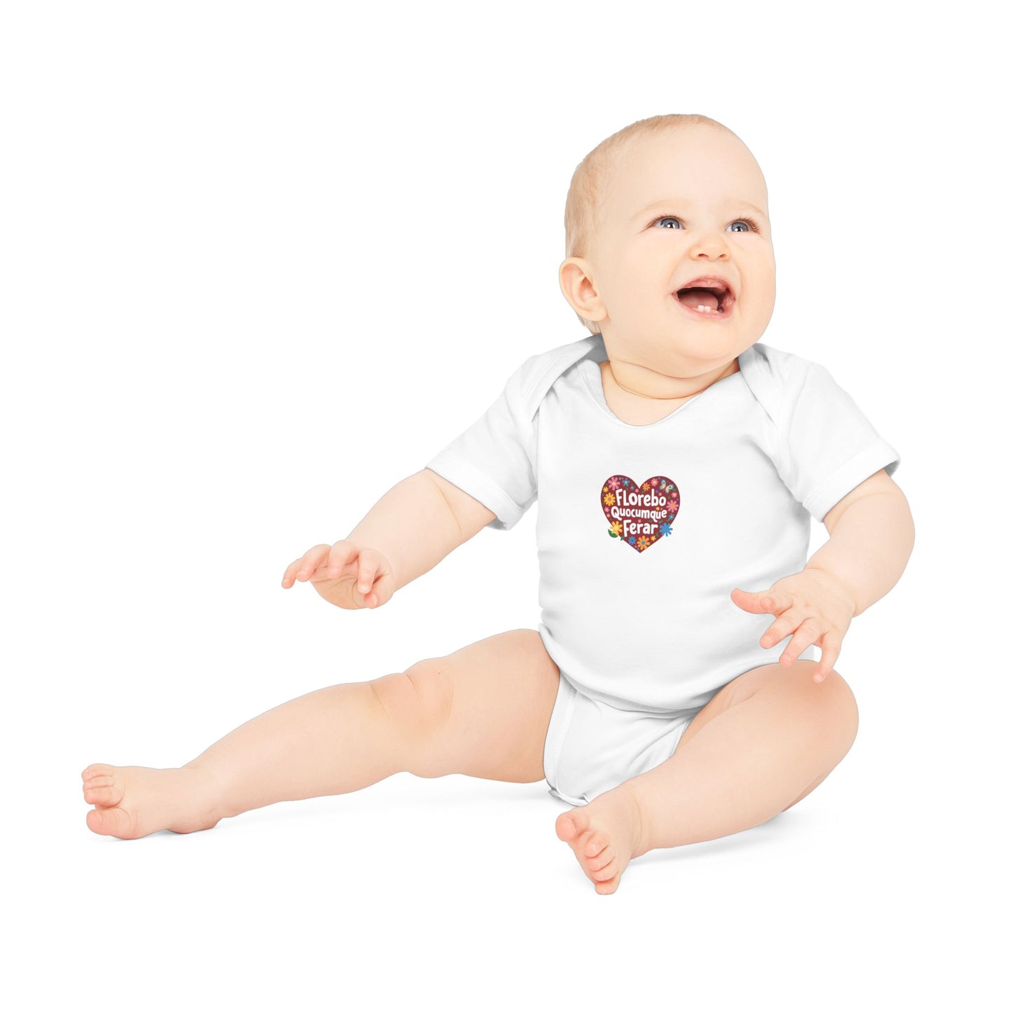 Body Bébé "Florebo Quocumque Ferar", Île de La Réunion, Douceur Coton, Cadeau Naissance,  Confort Coton Bio, Style Unique, Cadeau Parfait