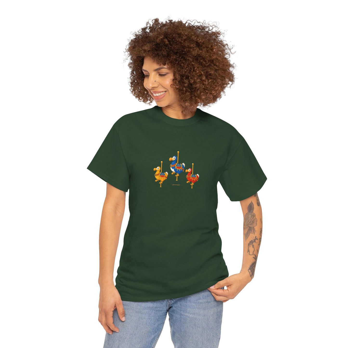 T-shirt Quocumque " Carrousel", Île de La Réunion, Confort Coton, Elégant, Souvenir Unique, Cadeau, Unisexe, Esprit Voyageur, Créole, Bourbon