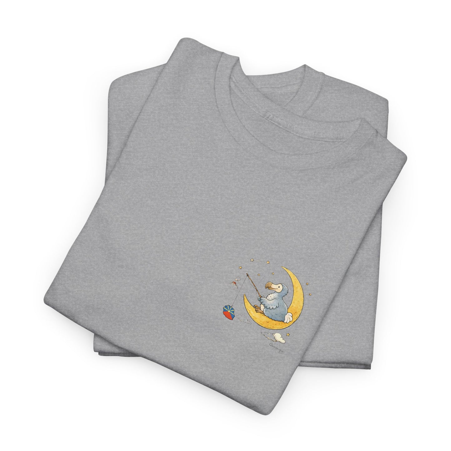 T-shirt "Dodo Lune ", Île de La Réunion", Confort Coton, Sobre, Elégant, Souvenir Unique, Cadeau, Unisexe, Esprit Voyageur