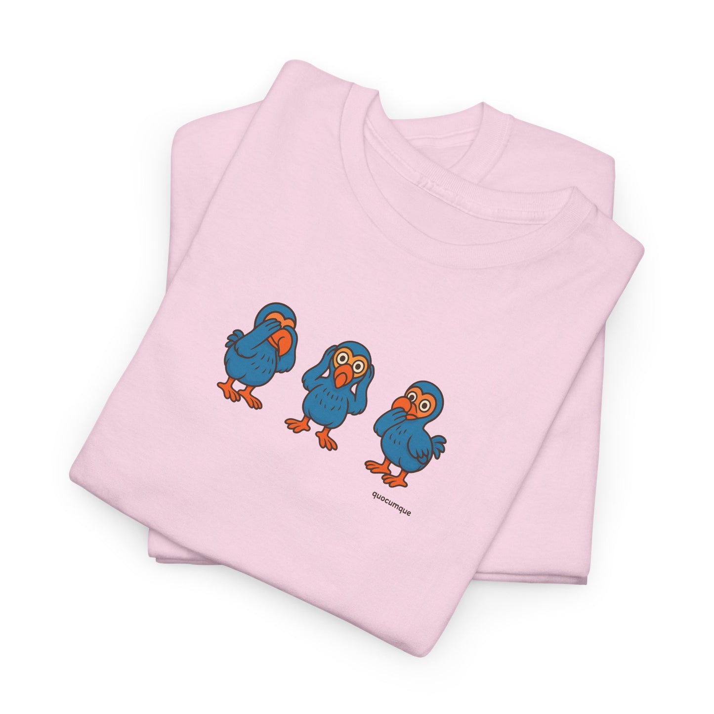 T-shirt Quocumque, "3 Dodos de la Sagesse", Confort, Souvenir Unique, Cadeau, Unisexe, Délicatesse, Homme, Femme, Adulte, Sportif, Liberté, Détente