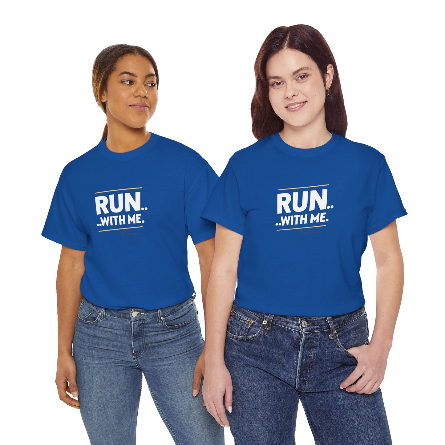 T-shirt Quocumque "RUN With me ", Île de La Réunion", Confort Coton, Sobre, Elégant, Souvenir Unique, Cadeau, Unisexe, Esprit Voyageur