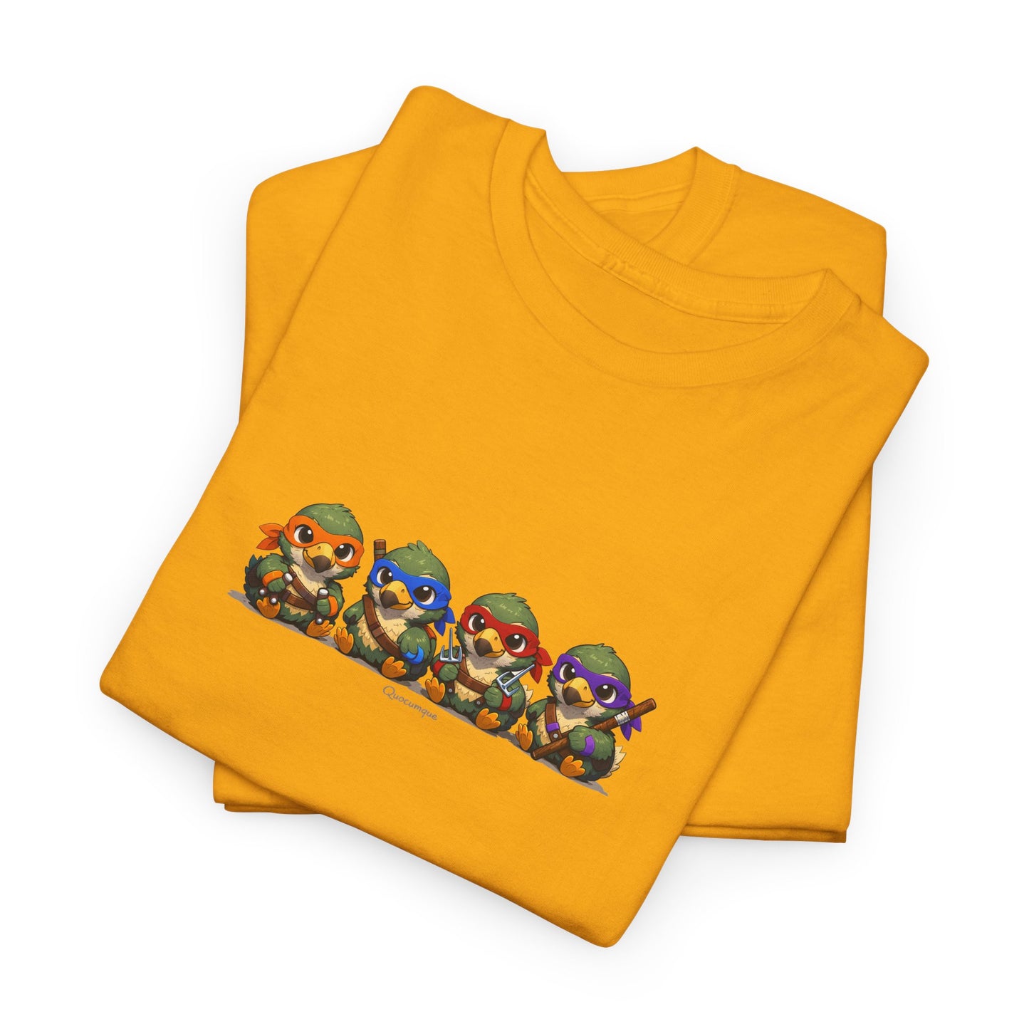 T-shirt Quocumque, " Dodos Ninjas ", Île de La Réunion, Confort Coton, Elégant, Souvenir Unique, Cadeau, Unisexe, Esprit Voyageur, Créole, Bourbon