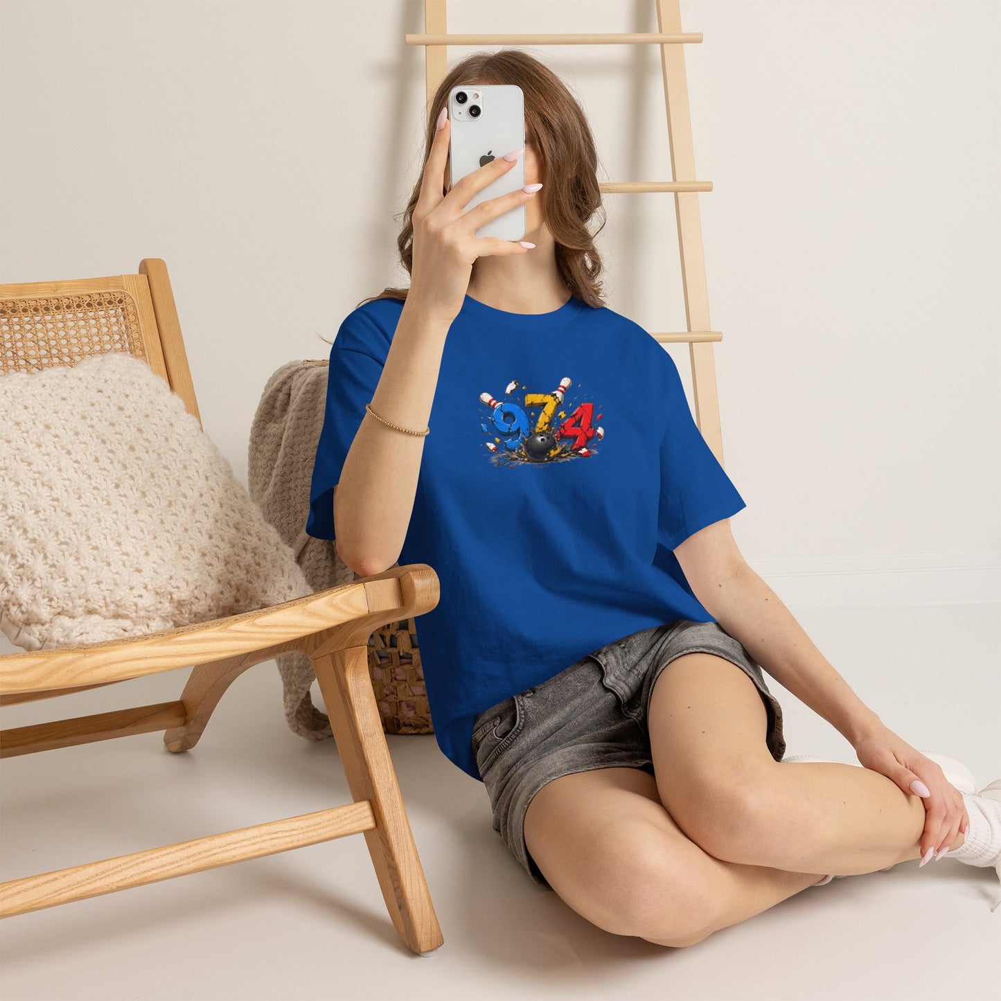 T-shirt " 974 Bowling ", Destination Île de La Réunion, Confort Coton, Sobre, Elégant, Souvenir Unique, Vêtement Adulte, Unisexe, Esprit Voyageur