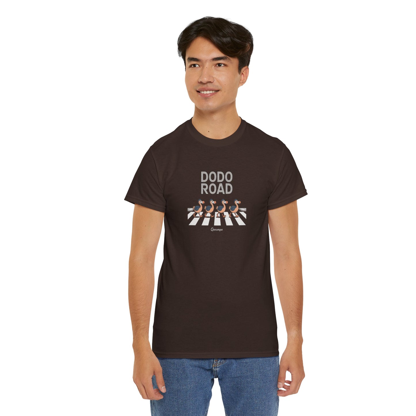 T-shirt Quocumque, " Dodo Road ", Île de La Réunion, Confort Coton, Elégant, Souvenir Unique, Cadeau, Unisexe, Esprit Voyageur, Créole, Bourbon