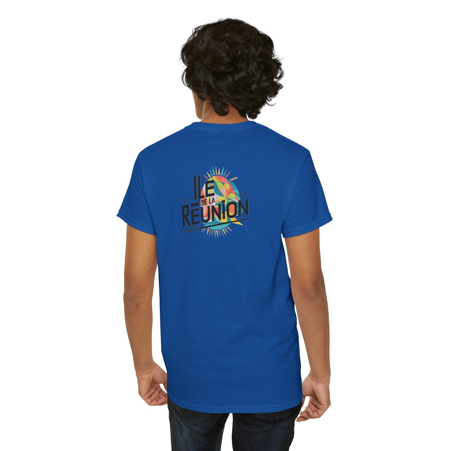 T-shirt "Île de La Réunion", Confort Coton, Sobre, Elégant, Souvenir Unique, Cadeau, Unisexe, Esprit Voyageur, Adulte