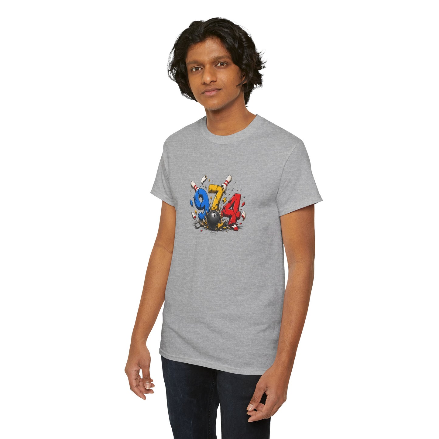 T-shirt " 974 Bowling ", Destination Île de La Réunion, Confort Coton, Sobre, Elégant, Souvenir Unique, Vêtement Adulte, Unisexe, Esprit Voyageur