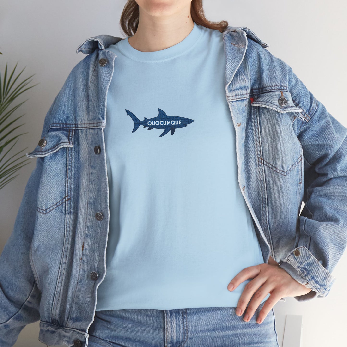 T-shirt Quocumque, Requin, Île de La Réunion, Poissons, Confort Coton, Elégant, Souvenir Unique, Cadeau, Unisexe, Esprit Voyageur, Créole, Bourbon